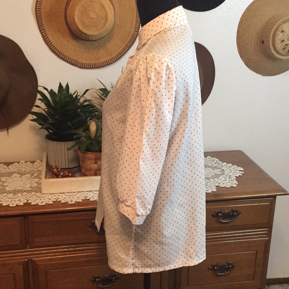 VTG 70’s donnkenny Polkadot Button Down Blouse - Picture 9 of 12